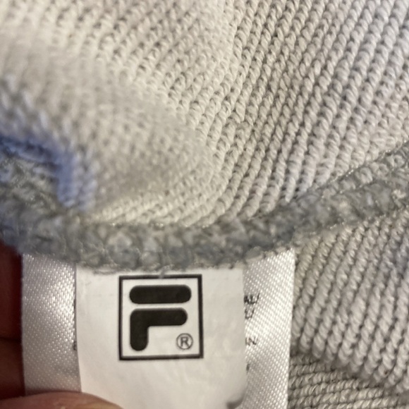 FILA Ladies' Ribbed collar‎ waistband Crewneck Terry Pullover Size L Grey - Picture 6 of 7